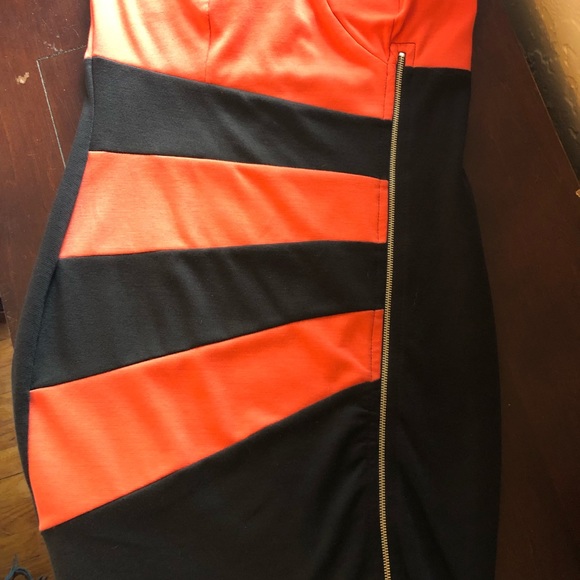 Mini Orange/ Black striped dress (worn once) - Picture 2 of 2